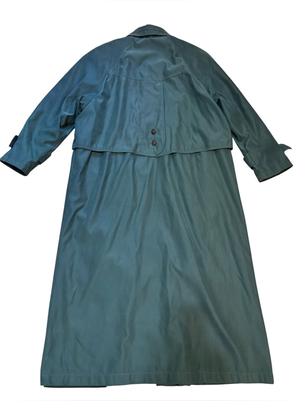 Amazing vintage American Bazaar Green lined long trenchcoat size 8 - Picture 2 of 14